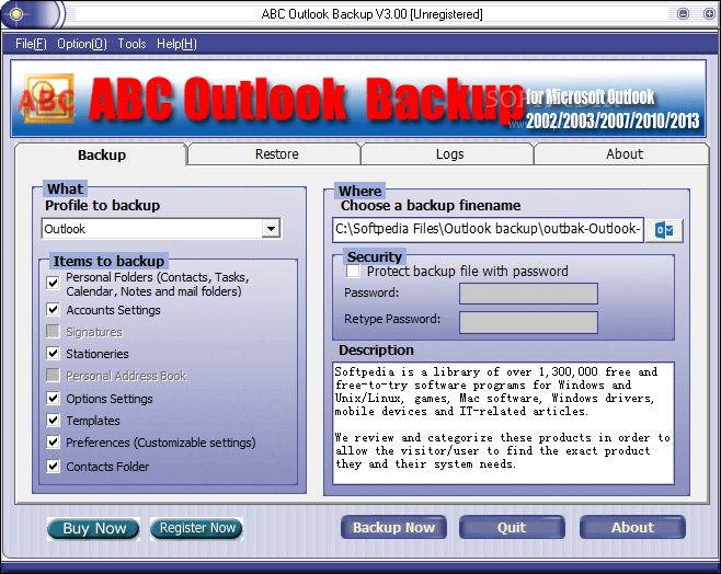 ABC Outlook Backup 2.50