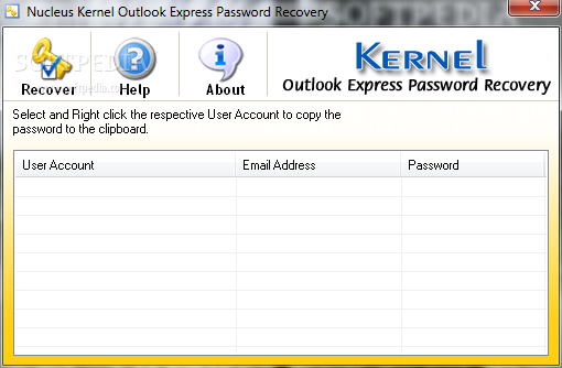 Kernel Outlook Express Password Recovery 10.08.01