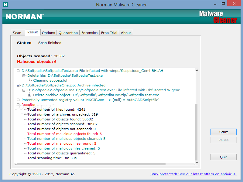 Norman Malware Cleaner screenshot 2