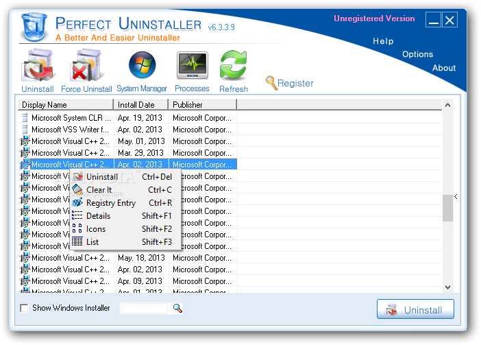 لازاله البرامج واستئصالها من جزورها Perfect Uninstaller 6.3.3.3