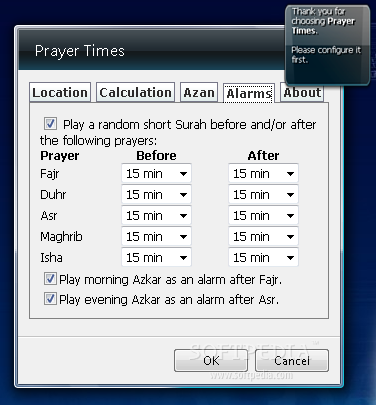 Prayer Times Vista Gadget screenshot 4