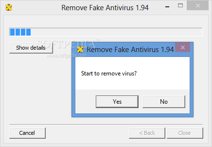Remove Fake Antivirus screenshot 1 - This is the main window of Remove Fake Antivirus from where you can start removing the fake antivirus programs from your computer.