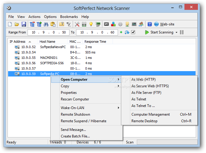 SoftPerfect Network Scanner screenshot 1