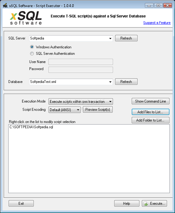 Latest Softweres Download Xsql Script Executor 1 0 4 0